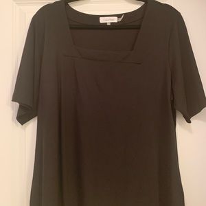 CALVIN KLEIN Black Blouse w/ Short Sleeves.Size 0X